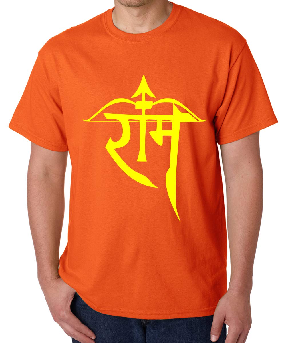 Caseria Men's Round Neck Cotton Half Sleeved T-Shirt with Printed Graphics - Lord Ram - Stunning Prints - 9
